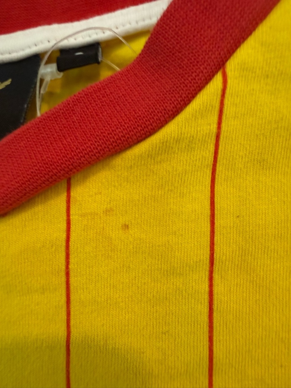 Liverpool FC #9 Ringer Tee Yellow Red Striped Shirt Small - Picture 4 of 7